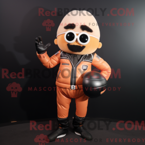 Peach Rugby Ball mascot...