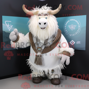 Witte Yak-mascottekostuum...