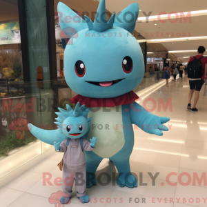 Cyan Axolotls maskot...