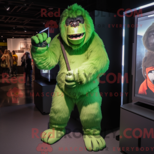 Grøn Gorilla maskot kostume...