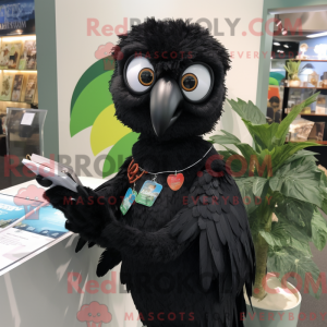 Sort papegøje maskot...