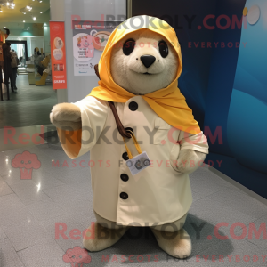 Beige Seal mascottekostuum...