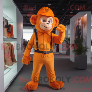 Oranje aap mascottekostuum...