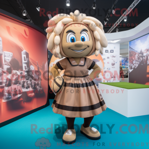 Tan Rugby Ball mascot...