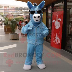 Sky Blue Donkey maskot...