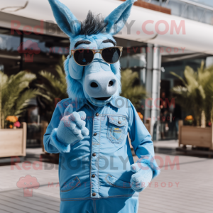 Sky Blue Donkey maskot...