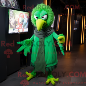 Grøn Harpy maskot kostume...