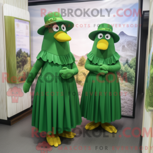 Skovgrønne høner maskot...