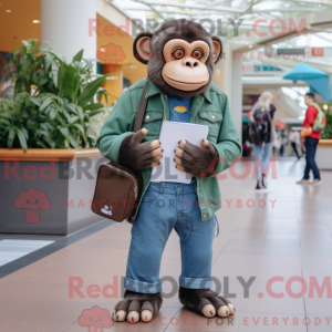 Oliven Chimpanse maskot...