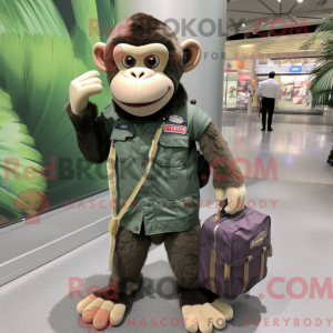 Oliven Chimpanse maskot...