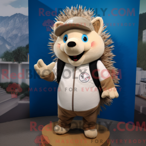 Mascotte de hérisson beige...
