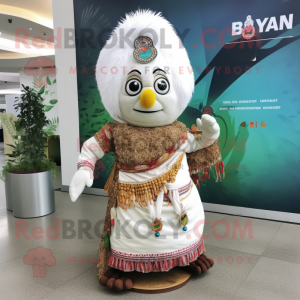 Hvit Biryani maskot drakt...
