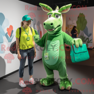 Grön esel maskot drakt...