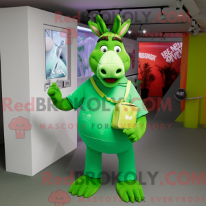Grön esel maskot drakt...