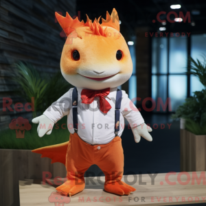 Orange Axolotls maskot...