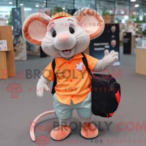 Peach Rat maskotdraktfigur...