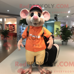 Peach Rat maskotdraktfigur...