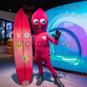 Magenta surfbræt maskot...