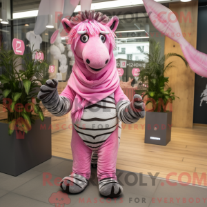 Rosa Zebra-maskotdraktfigur...