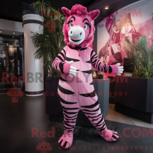 Rosa Zebra-maskotdraktfigur...