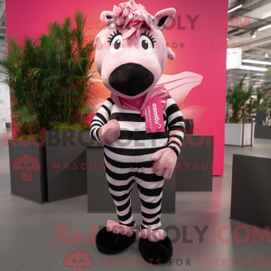 Roze Zebra-mascottekostuum...