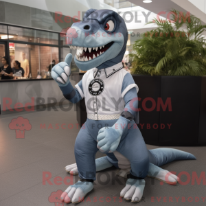Gray Allosaurus mascot...