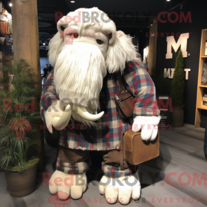Hvid Mammoth maskot kostume...