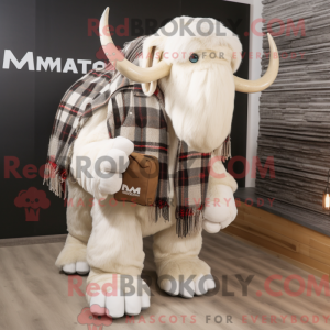 Hvid Mammoth maskot kostume...