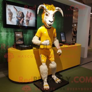 Geel geit mascottekostuum...