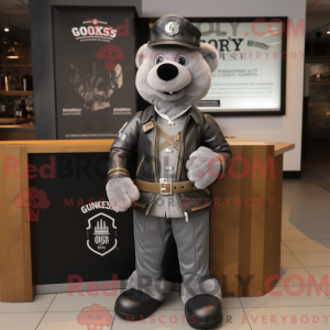 Personaggio mascotte grigio...