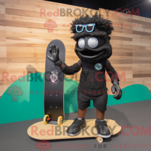 Sort skateboard maskot...