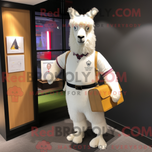 White Llama mascot costume...
