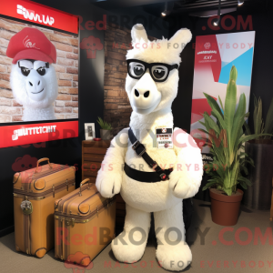 Witte lama mascottekostuum...