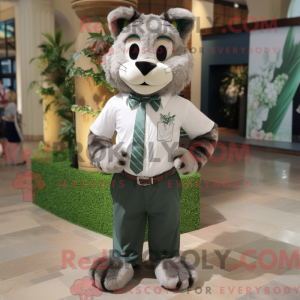 Olive Lynx maskot kostume...
