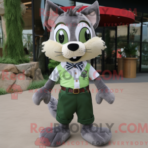 Olive Lynx maskot kostume...