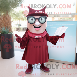 Maroon Ray maskot kostume...