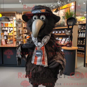 Sort Kiwi maskot kostume...