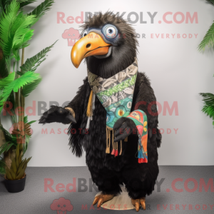 Svart Kiwi-maskotdraktfigur...