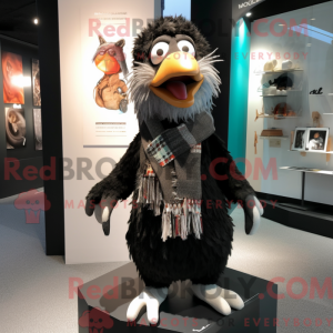 Sort Kiwi maskot kostume...