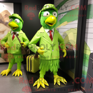 Lime Green Roosters mascot...