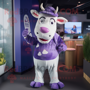 Lavendel Jersey Cow maskot...