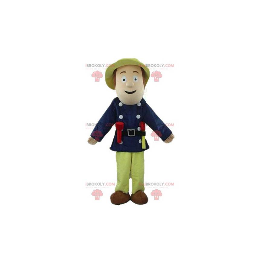 Explorer man maskot med en stor hatt - Redbrokoly.com