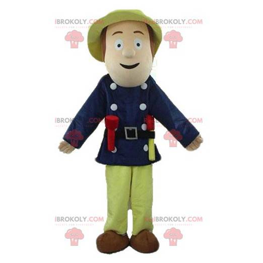 Explorer man maskot med en stor hatt - Redbrokoly.com