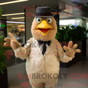Tan Hens maskot kostume...
