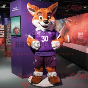 Purple Fox mascot costume...