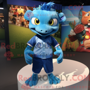 Blue Geckos mascot costume...