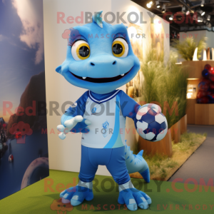 Blå Geckos maskot kostume...