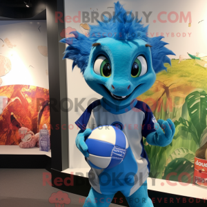 Blå Geckos maskot kostume...