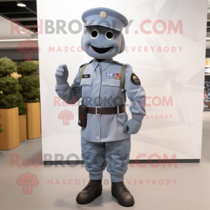 Gray Army Soldier mascotte...