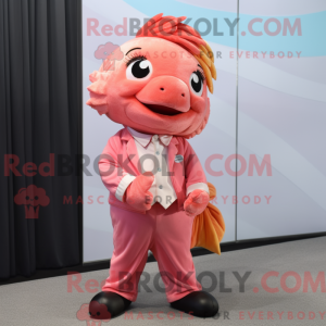 Rosa gullfisk maskot...